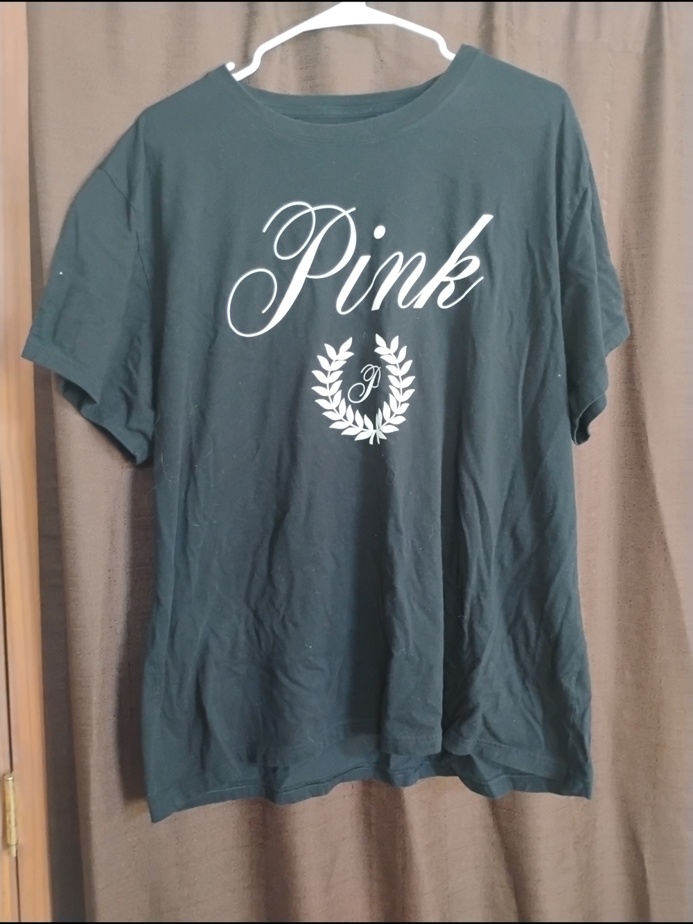 PINK Victoria's Secret Black Tee with White Logo